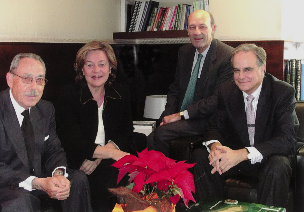 Figura 4. De izquierda a derecha: Joaquín Royo Burillo, Gabriela González-Bueno Lillo, Antonio Fernández Toraño y Esteban Tejera Montalvo, presidentes de Agroseguro entre 1980 y 2011.