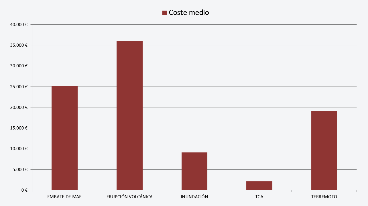 Figura 5. Coste medio de las indemnizaciones por causa.