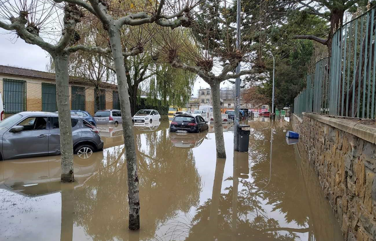 Figura 4. Desbordamiento del río Arga en Burlada.