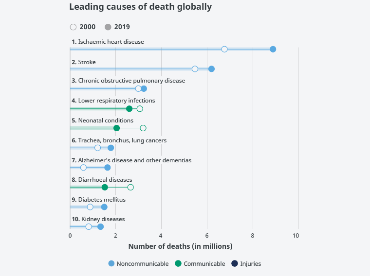 Figure 1. Leading causes of death worldwide. Source: World Health Organization.