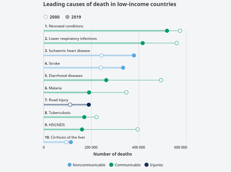 Figure 3. Main causes of death in low-income countries. Source: World Health Organization.