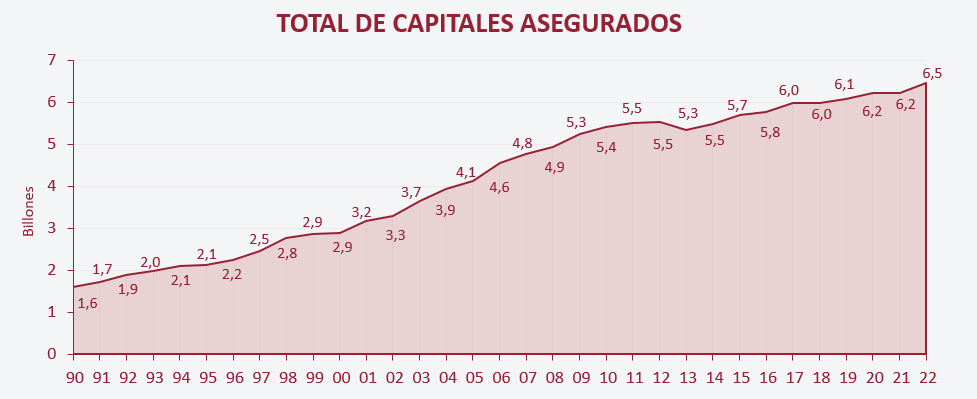 Gráfico 4. Total de capitales asegurados